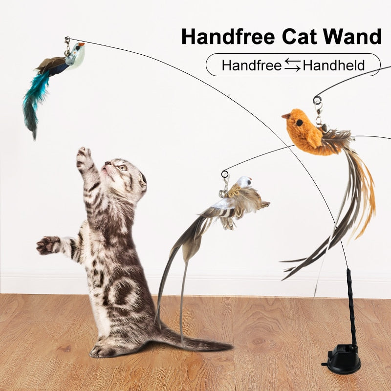 Hand Free Bird Hunting Cat Wand